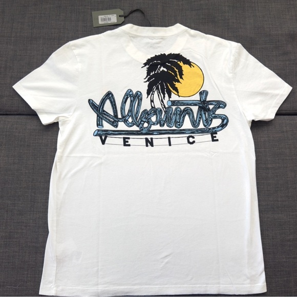 EXCLUSIVE AllSaints Venice crew T-Shirt XS with tags White Graphic - Picture 2 of 6